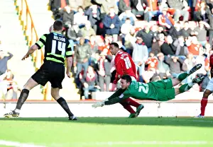 Bristol City V Scunthorpe United Prints: Nicky Maynard's Near Miss: Bristol City vs Scunthorpe United