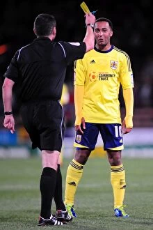 Images Dated 18th October 2011: Nicky Maynard's Self-Talk Earns Him a Yellow Card in Crystal Palace vs