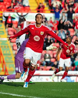 Bristol City V Burnley Prints: Nicky Maynard's Thrilling Goal Celebration: Bristol City vs