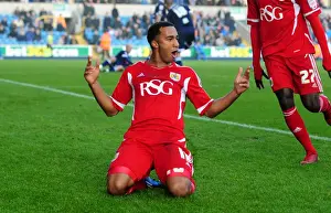 Millwall V Bristol City Prints: Nicky Maynard's Thrilling Goal Celebration: Millwall vs