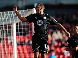 Barnsley V Bristol City Prints: Nicky Maynard's Thrilling Goal Celebration: Opening the Scoring for Bristol City vs Barnsley