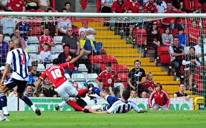Season 11-12 Prints: Nicky Maynard's Thwarted Effort: Bristol City vs. West Brom, 30/07/2011