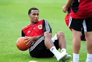 Framed Print : Nicky Maynard's Unwavering Focus: Pre-Season Training with Bristol City