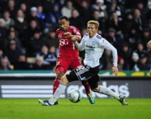Images Dated 10th December 2011: Nicky Maynard's Wide Shot: Derby County vs. Bristol City, Championship (10/12/2011)