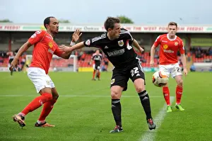 Crewe V Bristol City Prints: Nicky Shorey of Bristol City Holds the Ball at Crewe's Alexandra Stadium