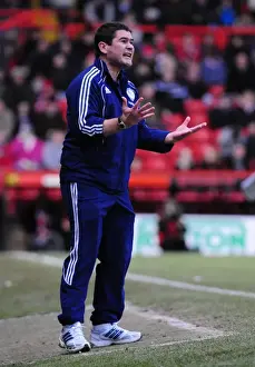 Bristol City V Derby County Prints: Nigel Clough's Explosive Reaction: Derby County vs