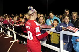 Nikki Watts of Bristol Academy Signing Autographs for Fans during BAWFC vs Chelsea Ladies Match