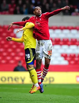 Nottingham Forest's Dexter Blackstock Elbows Bristol City's Richard Foster