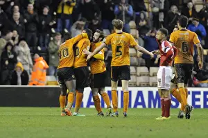 Wolves V Bristol City Prints: Nouha Dicko's Goal Celebration: Wolverhampton Wanderers vs