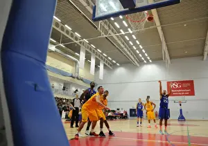 Bristol Flyers V Sheffield Sharks Prints: November Showdown: Bristol Flyers vs Sheffield Sharks - A Basketball Clash (08-11-14)