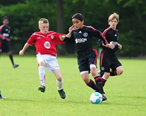 Framed Print : Nurturing Football Stars: 09-10 Bristol City First Team at the Academy Tournament
