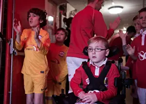 Bristol City V Preston North End Prints: Oskar Pycroft Leads Bristol City Out Against Preston North End at Ashton Gate (November 2014)
