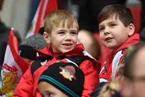Middlesbrough Prints: Passionate Bristol City Fan at Ashton Gate During Championship Match