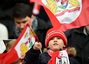 Middlesbrough Prints: Passionate Bristol City Fan at Ashton Gate during Sky Bet Championship Match against Middlesbrough