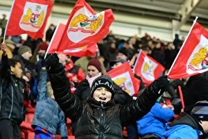 Images Dated 17th March 2017: Passionate Bristol City Fans at Ashton Gate