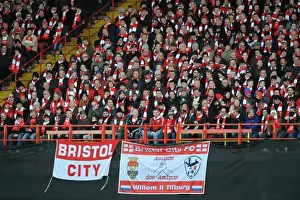 Passionate Bristol City Fans at Ashton Gate during FA Cup Fourth Round Match