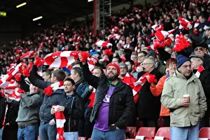 Bristol City V West Ham United - Fans Prints: Passionate Bristol City Fans at Ashton Gate during FA Cup Fourth Round Match