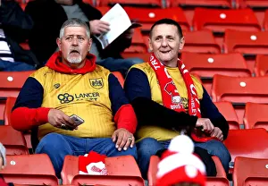 Passionate Bristol City Fans at Oakwell Stadium during Barnsley vs. Bristol City, Sky Bet Championship (October 2016)