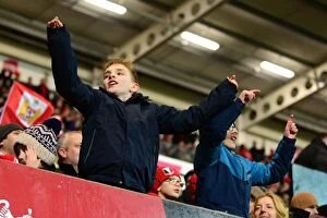 Images Dated 17th March 2017: Passionate Bristol City Fans Pack Ashton Gate for Championship Clash against Huddersfield Town, 2017