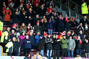 Passionate Bristol City Fans at Turf Moor during FA Cup Fourth Round