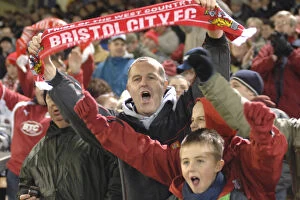 Images Dated 10th January 2008: Passionate Bristol City Fans Unite
