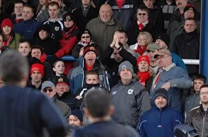 Cardiff City V Bristol City Collection: Passionate Bristol City Fans Unite Before the Big Game Against Cardiff City
