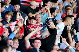 Images Dated 25th August 2012: Passionate Crowd: Bristol City Fans at Ashton Gate Stadium
