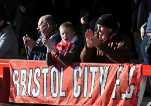 Crawley Town V Bristol City Prints: Passionate Moments: Bristol City Fans in Action at Broadfield Stadium