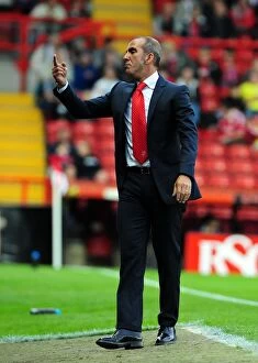 Images Dated 24th August 2011: Paulo Di Canio Leads Swindon in League Cup Clash at Ashton Gate Stadium (August 2011)