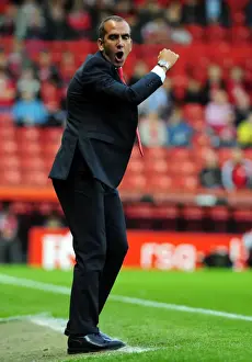 Bristol City V Swindon Town Prints: Paulo Di Canio Leads Swindon in League Cup Match at Ashton Gate Stadium (August 2011)