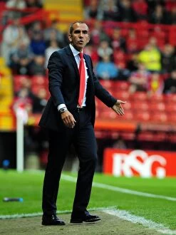 Images Dated 24th August 2011: Paulo Di Canio Leads Swindon Town in League Cup Clash against Bristol City, 2011
