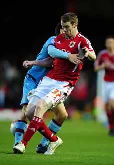 Bristol City V West Ham Prints: Pearson vs. Noble: Intense Rivalry on the Field at Ashton Gate Stadium - Bristol City vs