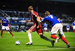 Images Dated 28th September 2010: Penalty Dispute: Jon Stead Fouled in the Box – Portsmouth vs. Bristol City (2010)