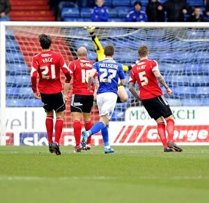 Images Dated 8th February 2014: Philliskirk Scores the Equalizer: Oldham Athletic vs. Bristol City, 08-02-2014