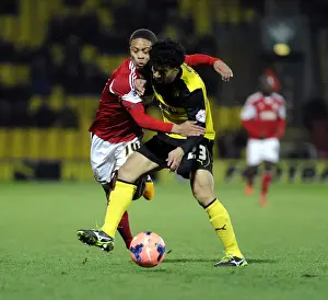Watford V Bristol City Replay Prints: Pivotal Moment: Iriney Fouls Bobby Reid in FA Cup Third Round Replay at Vicarage Road