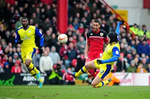 Pivotal Moment: Lewin Nyatanga Readies for Shot in Bristol City's Npower Championship Clash vs. Sheffield Wednesday (April 1, 2013)