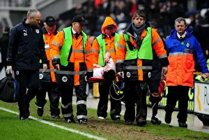 Preston V Bristol City Prints: Preston's Conor McLaughlin Suffers Horrific Injury vs. Bristol City (05/02/2011)