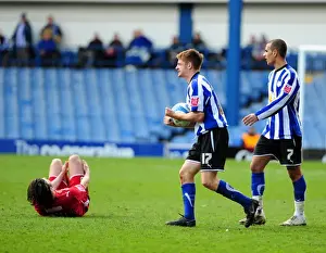 Sheffield Wednesday V Bristol City Prints: Protesting the Call: O'Connor Contests Ref's Decision in Sheffield Wednesday vs