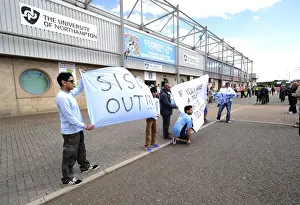 Coventry City V Bristol City Prints: Protesting Coventry Fans Outside Sixfields Stadium During Coventry vs. Bristol City Match