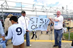 Protesting Coventry Fans Outside Sixfields Stadium During Coventry vs. Bristol City Match