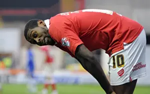 Gillingham Prints: Reaction of Jay Emmanuel-Thomas as Luke Freeman Fires Over - Bristol City vs Gillingham