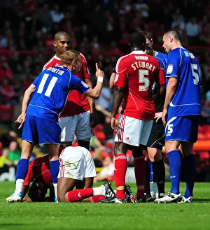 Bristol City V Ipswich Town Prints: Red Card Drama: Lee Martin vs. Kalifa Cisse (Championship)