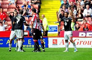 Images Dated 23rd April 2011: Red Card for Nicky Maynard: Sheffield United vs. Bristol City (Championship, 23/04/2011)