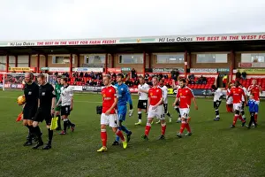 Crewe V Bristol City Prints: Referee Haines Kicks Off Bristol City vs Crewe Alexandra at Alexandra Stadium, 2014