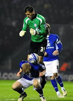 Images Dated 18th February 2011: Ricardo's Fumble: A Pivotal Moment in Leicester City vs. Bristol City Championship Clash