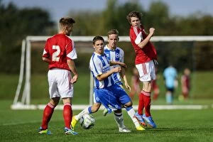 Images Dated 5th October 2013: Rising Stars: Withey and Fry in Action - Bristol City U18 vs Brighton & Hove Albion U18