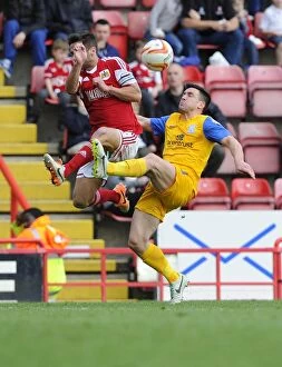 Images Dated 5th April 2014: Rivalry on the Pitch: Sam Baldock vs David Buchanan Amid Allegations of Spot Fixing - Bristol City