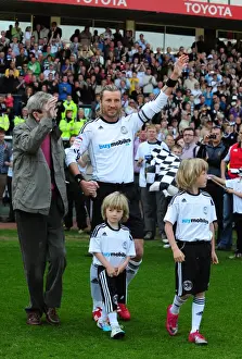 Derby County V Bristol City Prints: Robbie Savage's Emotional Farewell: Last Game at Pride Park with Family - Derby County vs