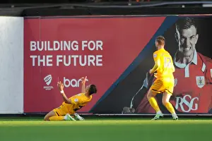 Bristol City V Preston North End Prints: Robinson's Goal Celebration: Preston North End Stuns Bristol City in Sky Bet League One