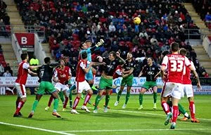 Images Dated 28th November 2015: Rotherham's Camp Clears Ball vs. Bristol City, 2015
